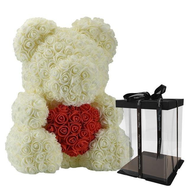 Rose Teddy Bear med Hjerte | Luvikno