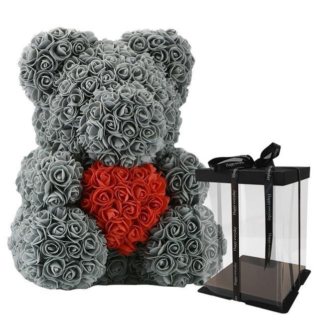 Rose Teddy Bear med Hjerte | Luvikno