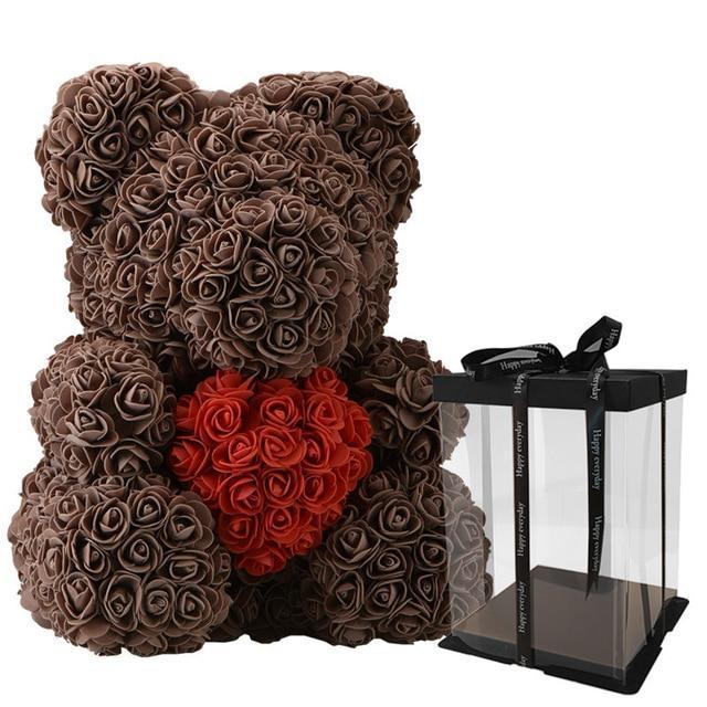 Rose Teddy Bear med Hjerte | Luvikno
