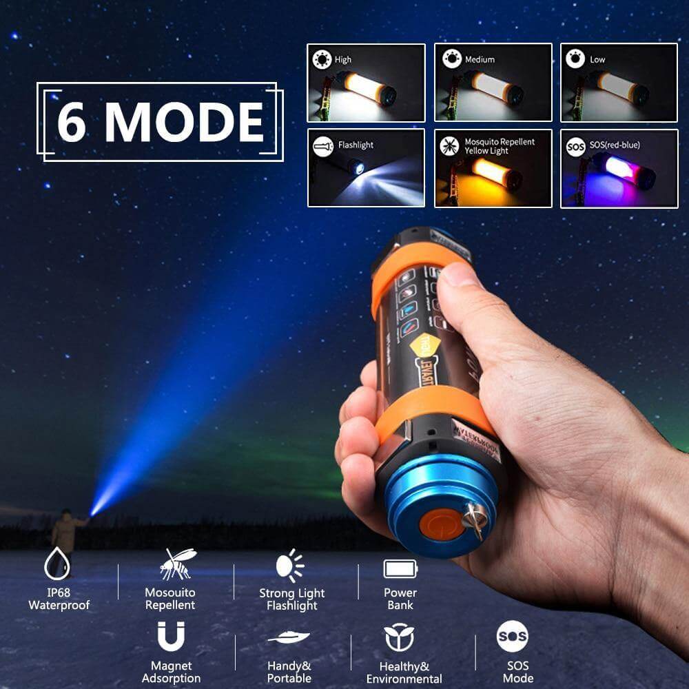 LED Camping Tent Vanntett Oppladbar Lys | Luvikno