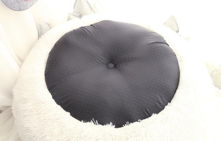 Mini - Rund P fluffy Plush Kattested | Luvikno