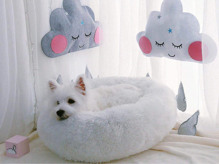 Mini - Rund P fluffy Plush Kattested | Luvikno