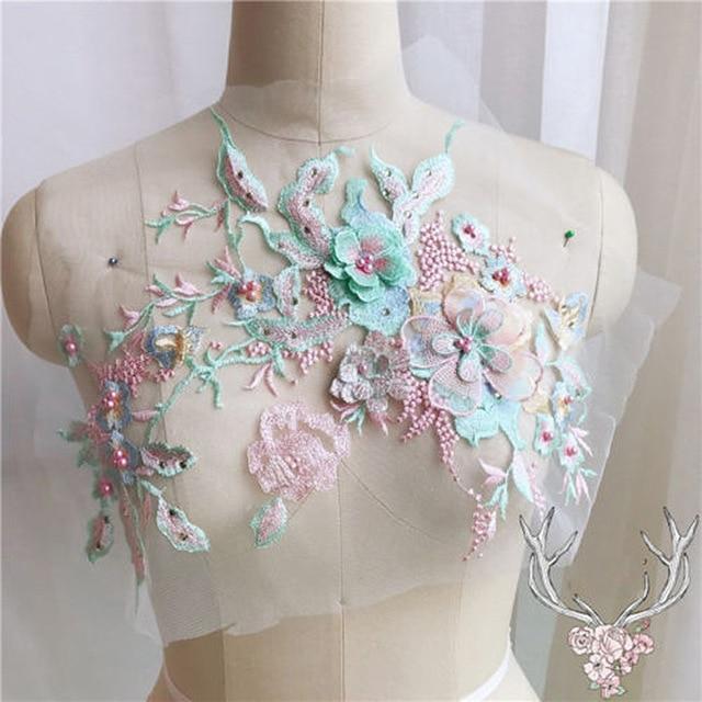 Brodert Perle Blomst Sybar Patching | Luvikno
