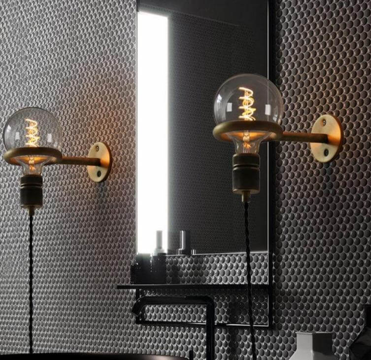 Nordic Retro Ring Vegglampe Speil | Luvikno
