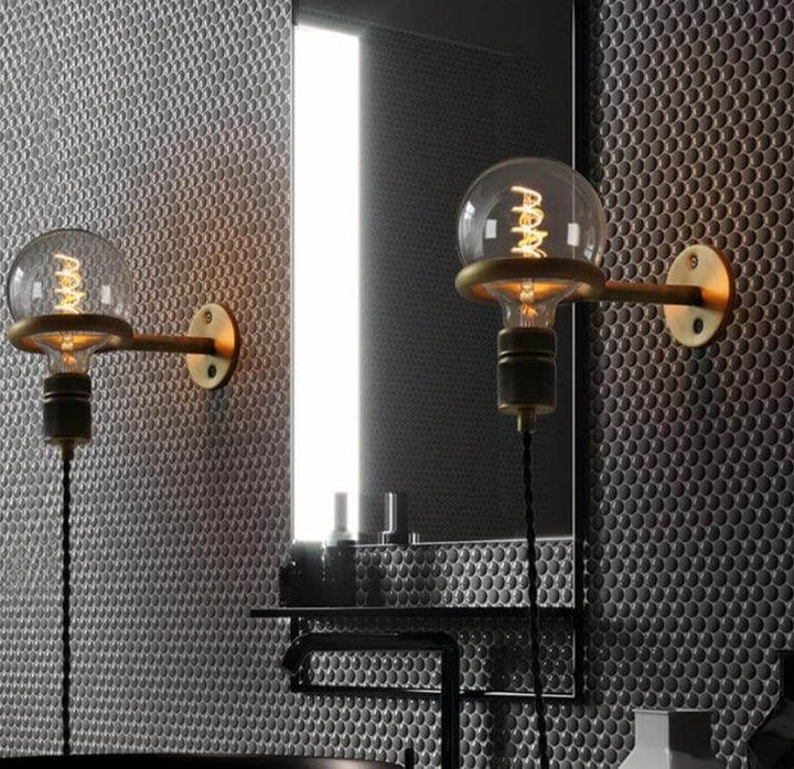 Nordic Retro Ring Vegglampe Speil | Luvikno