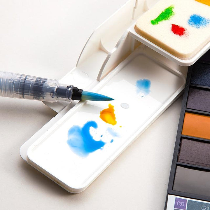 Vannfarge sett med vannpensel og pigment | Luvikno