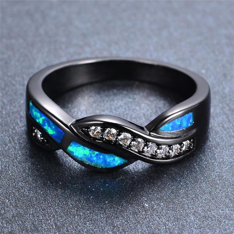 Ocean Blue Fire Opal Ring | Luvikno