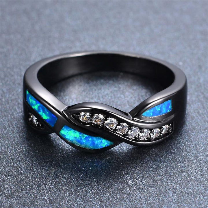 Ocean Blue Fire Opal Ring | Luvikno