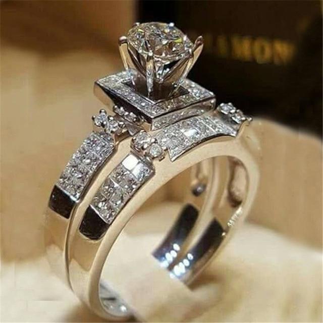 Elegant Forlovelsesbryllup Ring Sett | Luvikno