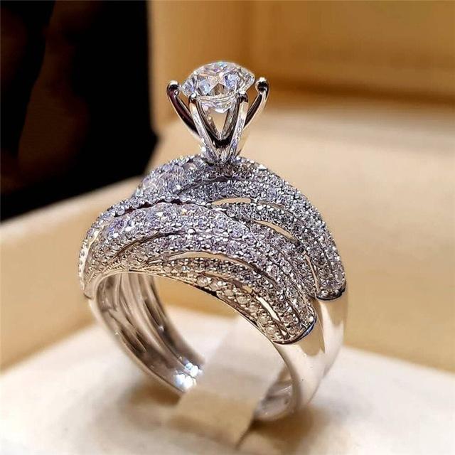 Elegant Forlovelsesbryllup Ring Sett | Luvikno