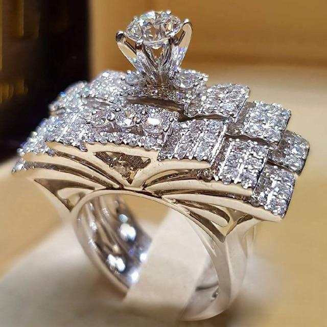 Elegant Forlovelsesbryllup Ring Sett | Luvikno