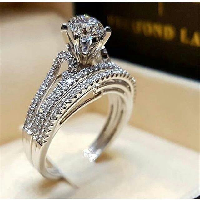 Elegant Forlovelsesbryllup Ring Sett | Luvikno
