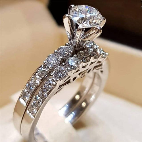 Elegant Forlovelsesbryllup Ring Sett | Luvikno