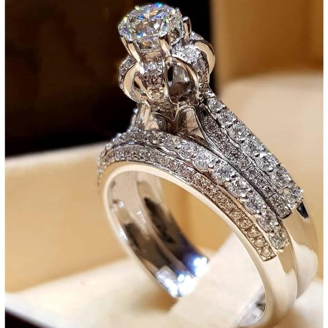 Elegant Forlovelsesbryllup Ring Sett | Luvikno