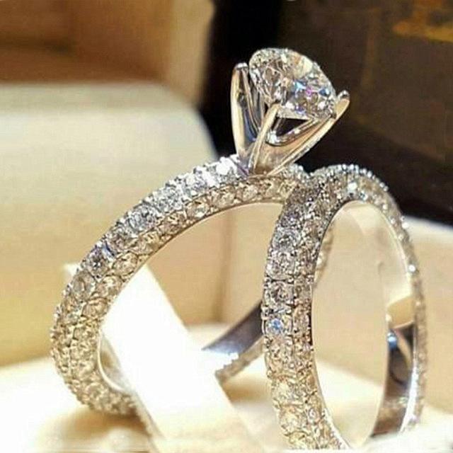 Elegant Forlovelsesbryllup Ring Sett | Luvikno