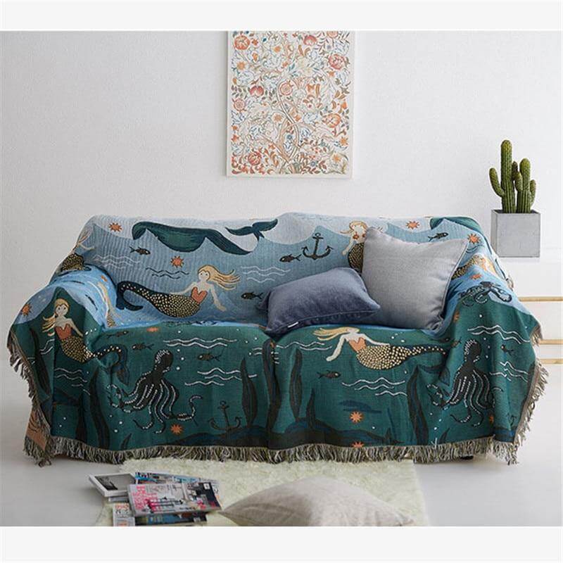 Mermaid Strikket Nordisk Teppe | Luvikno