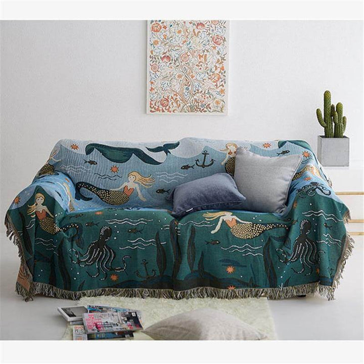 Mermaid Strikket Nordisk Teppe | Luvikno