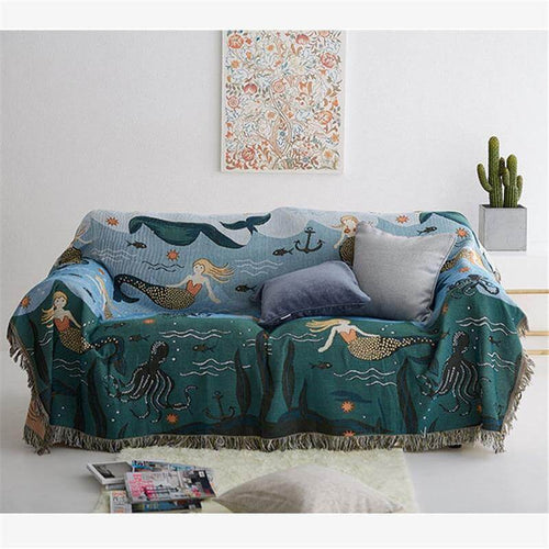 Mermaid Strikket Nordisk Teppe | Luvikno
