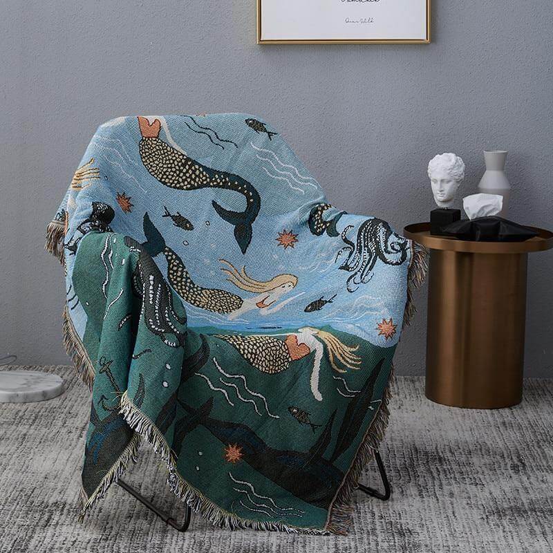 Mermaid Strikket Nordisk Teppe | Luvikno