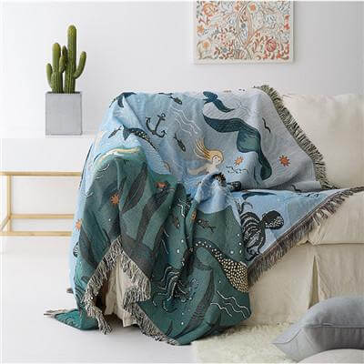 Mermaid Strikket Nordisk Teppe | Luvikno