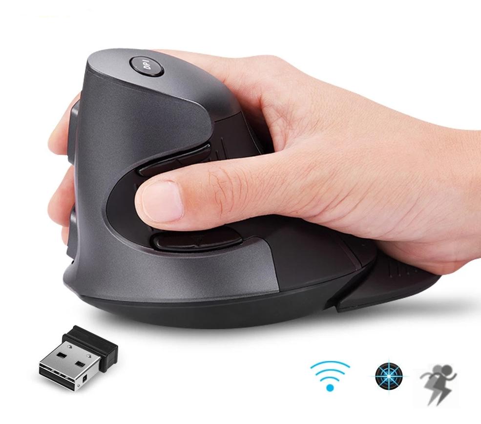 Ergonomisk Vertikal Trådløs 6 Knapper Mus | Luvikno