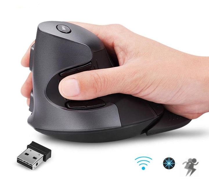 Ergonomisk Vertikal Trådløs 6 Knapper Mus | Luvikno