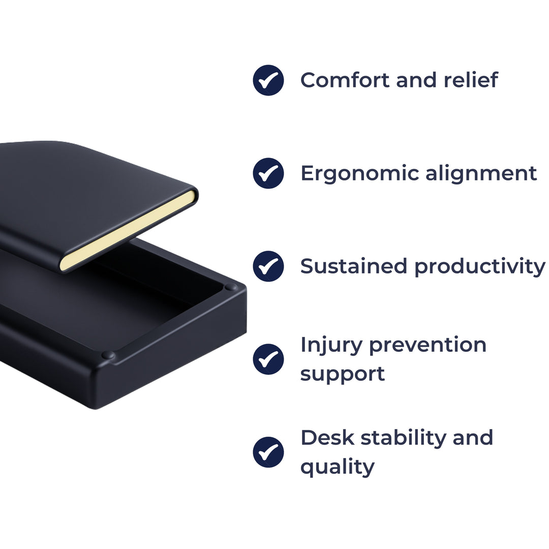Ergonomisk pute støtte – Sklisikker matte med oppbevaringsboks – Kontorproduktivitet og komfort Luvikno