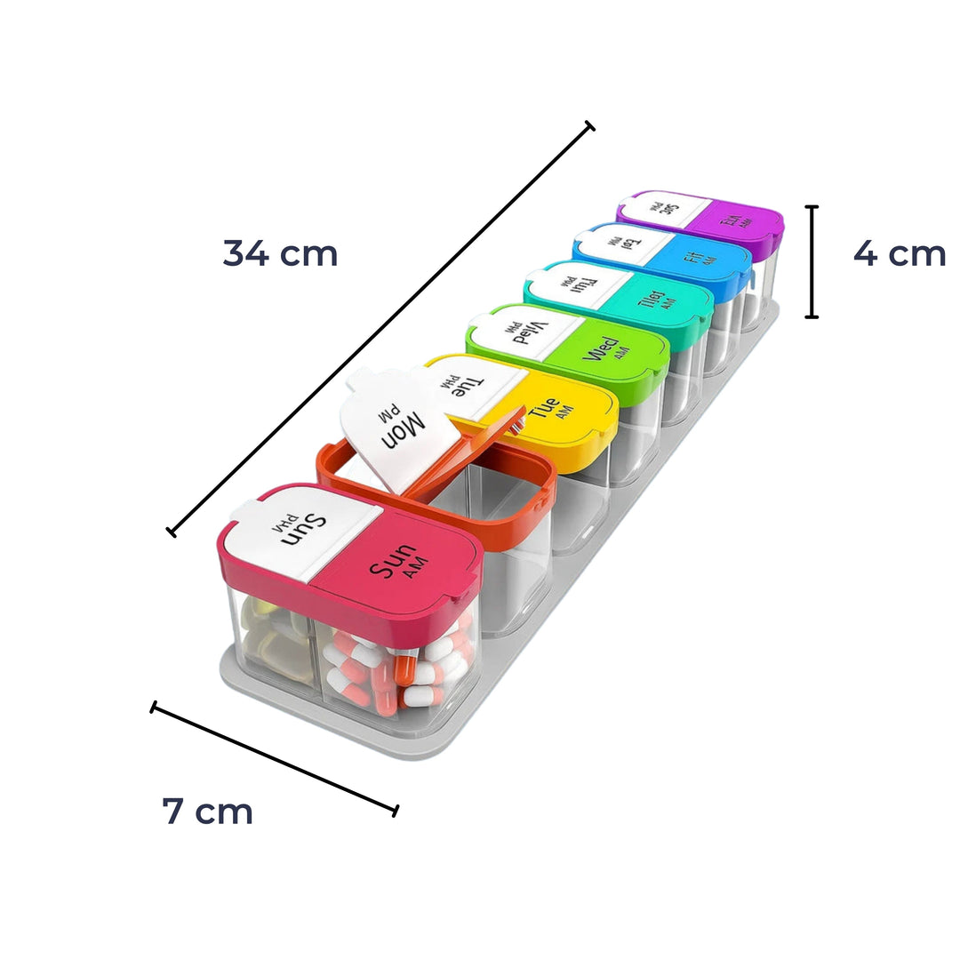 Large 7-Day Case – Fuktighetsbestandige BPA-frie rom – Ideell for eldre og omsorgspersoner Luvikno