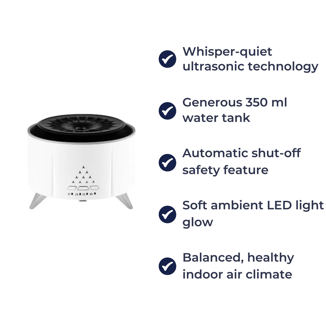 Ultralyd Stille Drift – 350 ml Tank – Søvn Avslapning – Lindrer Tørr Luft & Hjelper Bedre Pust Luvikno