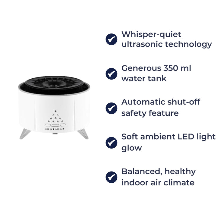 Ultralyd Stille Drift – 350 ml Tank – Søvn Avslapning – Lindrer Tørr Luft & Hjelper Bedre Pust Luvikno