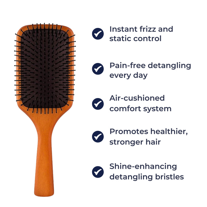 Static Detangling Brush – Frizz Control – Air Cushion Pad – Reduces Breakage – Adds Smooth, Shiny & Healthy-Looking Hair Luvikno