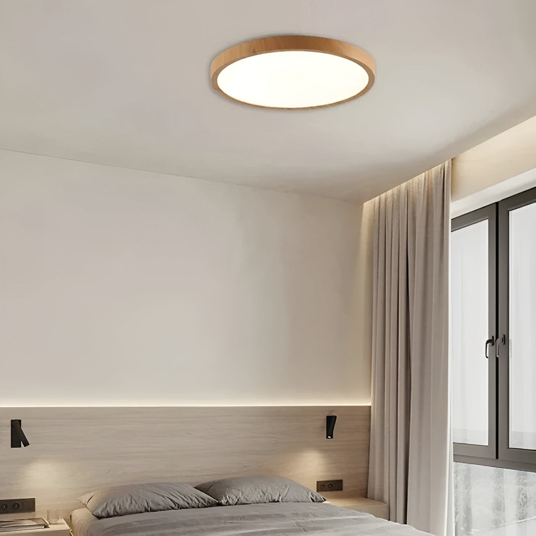 GrainGlow Light - Moderne Ultra-Tyn Tre Taklampe | Luvikno
