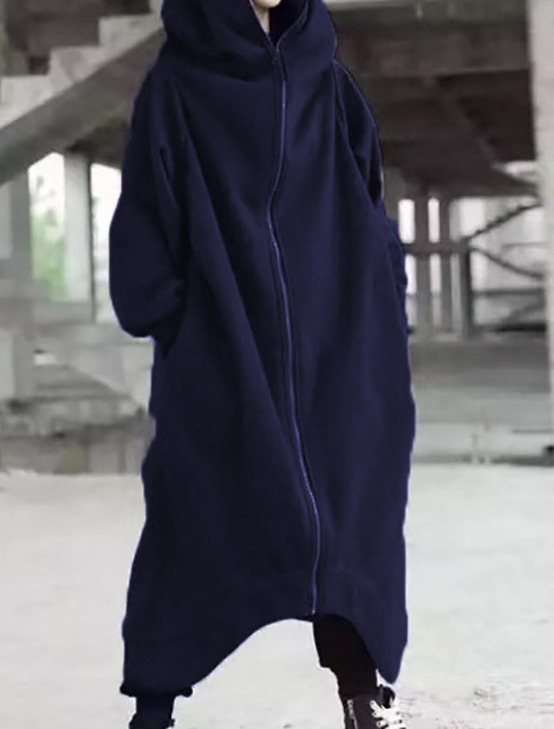 Luvik | Eleganz Monipuolinen Pitkä Takki Huoodilla