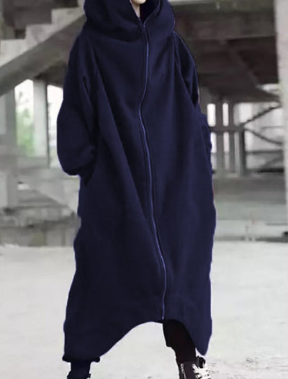 Luvik | Eleganz Monipuolinen Pitkä Takki Huoodilla