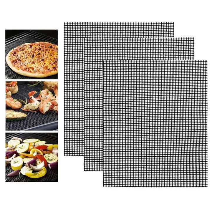 Teflon Non-stick BBQ Grill Mesh Mat for Reusable Cleaning | Luvikno