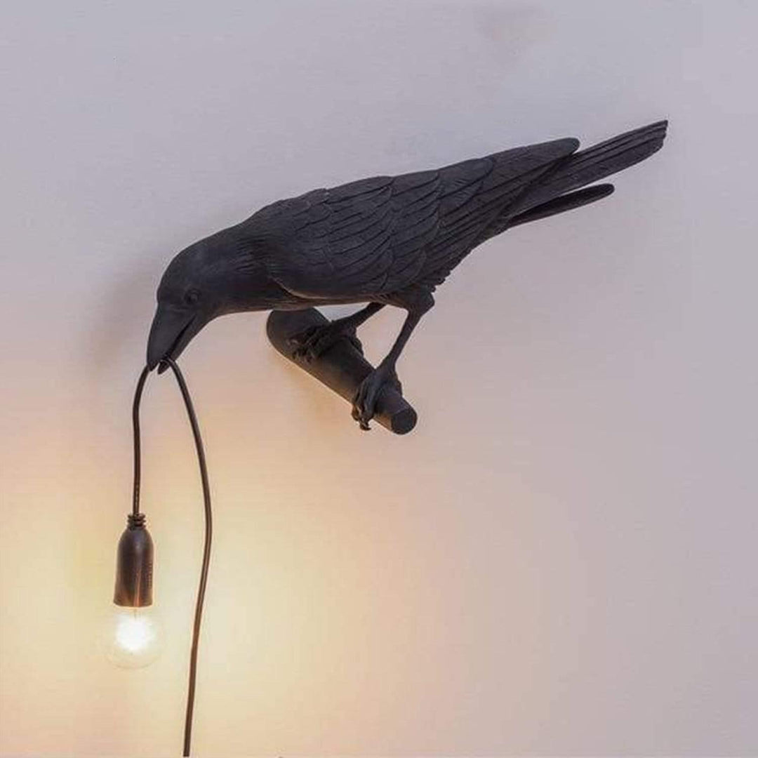 NachtRaaf Ambient Lampe – Dekorativ fuglelampe laget av harpiks for varmt lys | Luvikno
