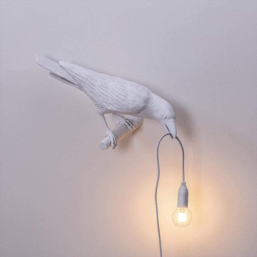NachtRaaf Ambient Lampe – Dekorativ fuglelampe laget av harpiks for varmt lys | Luvikno