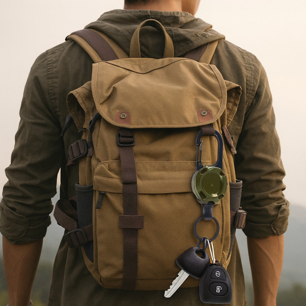 Trail Lock Anti-Lost Retractable Carabiner Nøkkelring | Luvikno