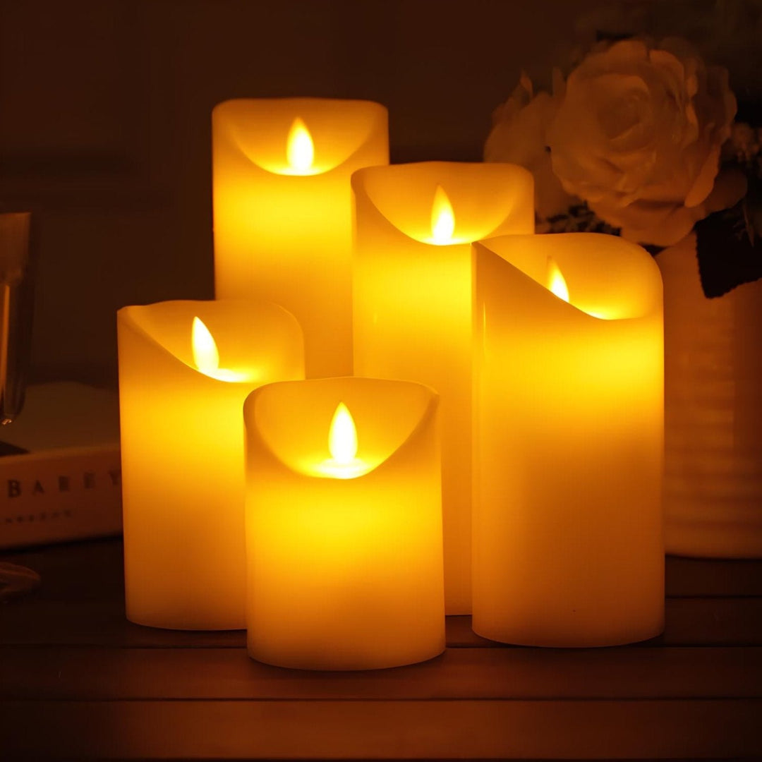 LED flammefrie flimrende dekorative stearinlys Luvikno