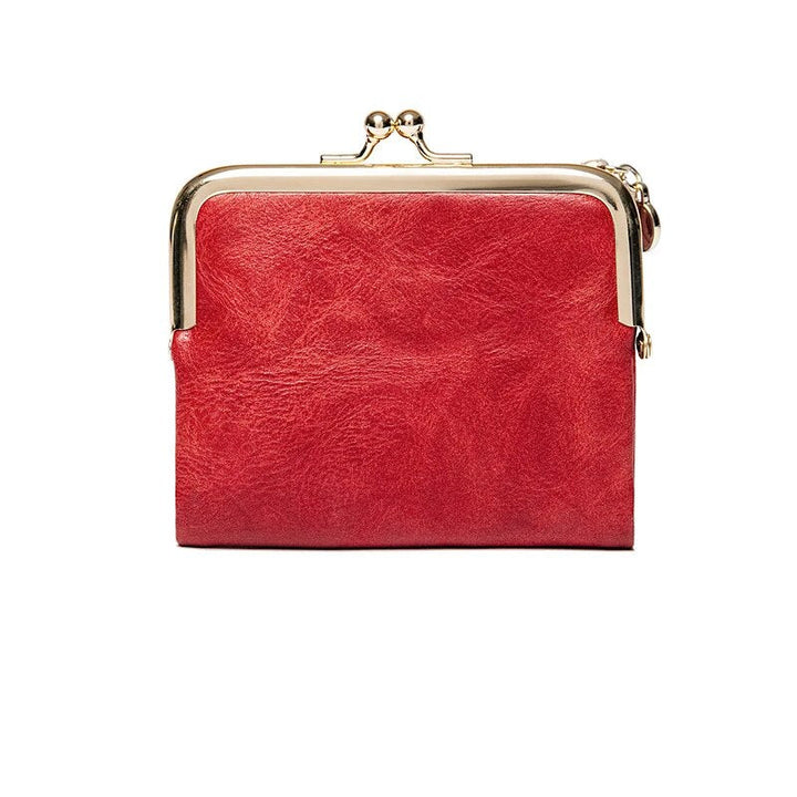 Lommebok Veske | Vintage Kiss Lock Lite PU Skinn Luvikno