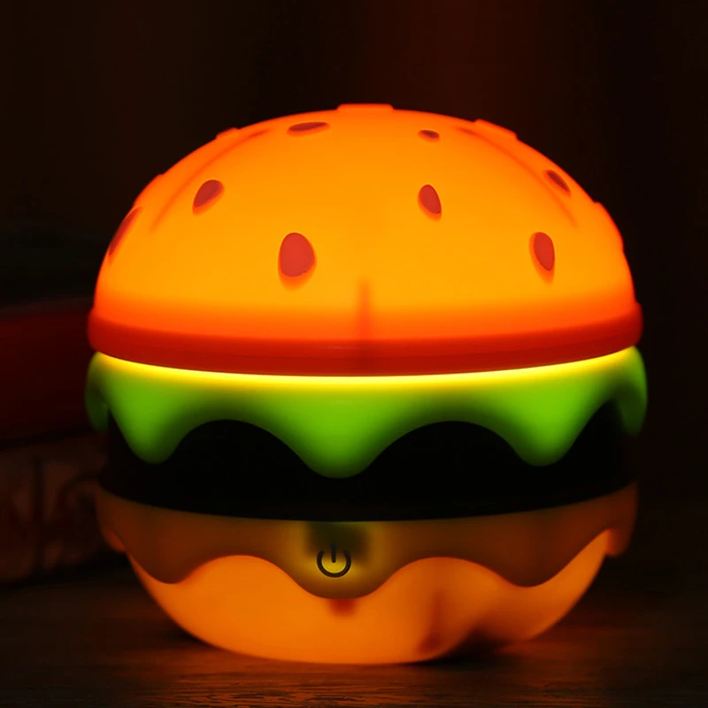 Foldbar Trådløs Unik Hamburger Bordlampe | Luvikno