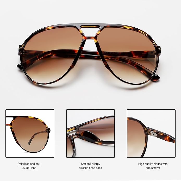 Aviator Oversize Solbriller Retro UV400 | Luvikno