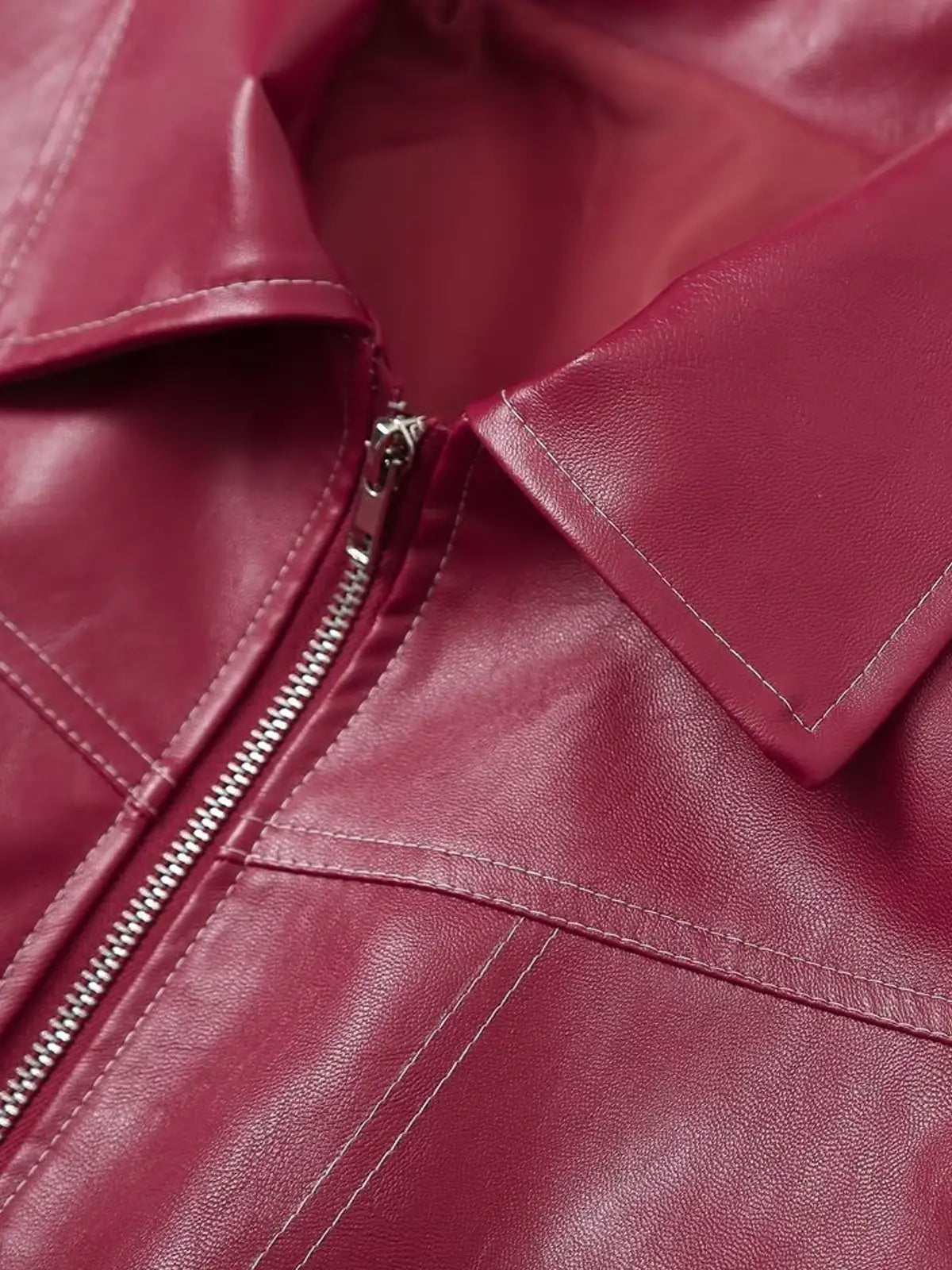 Luvik | Plus Size Keinotekoinen Nahkabomber