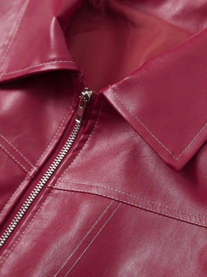 Luvik | Plus Size Keinotekoinen Nahkabomber