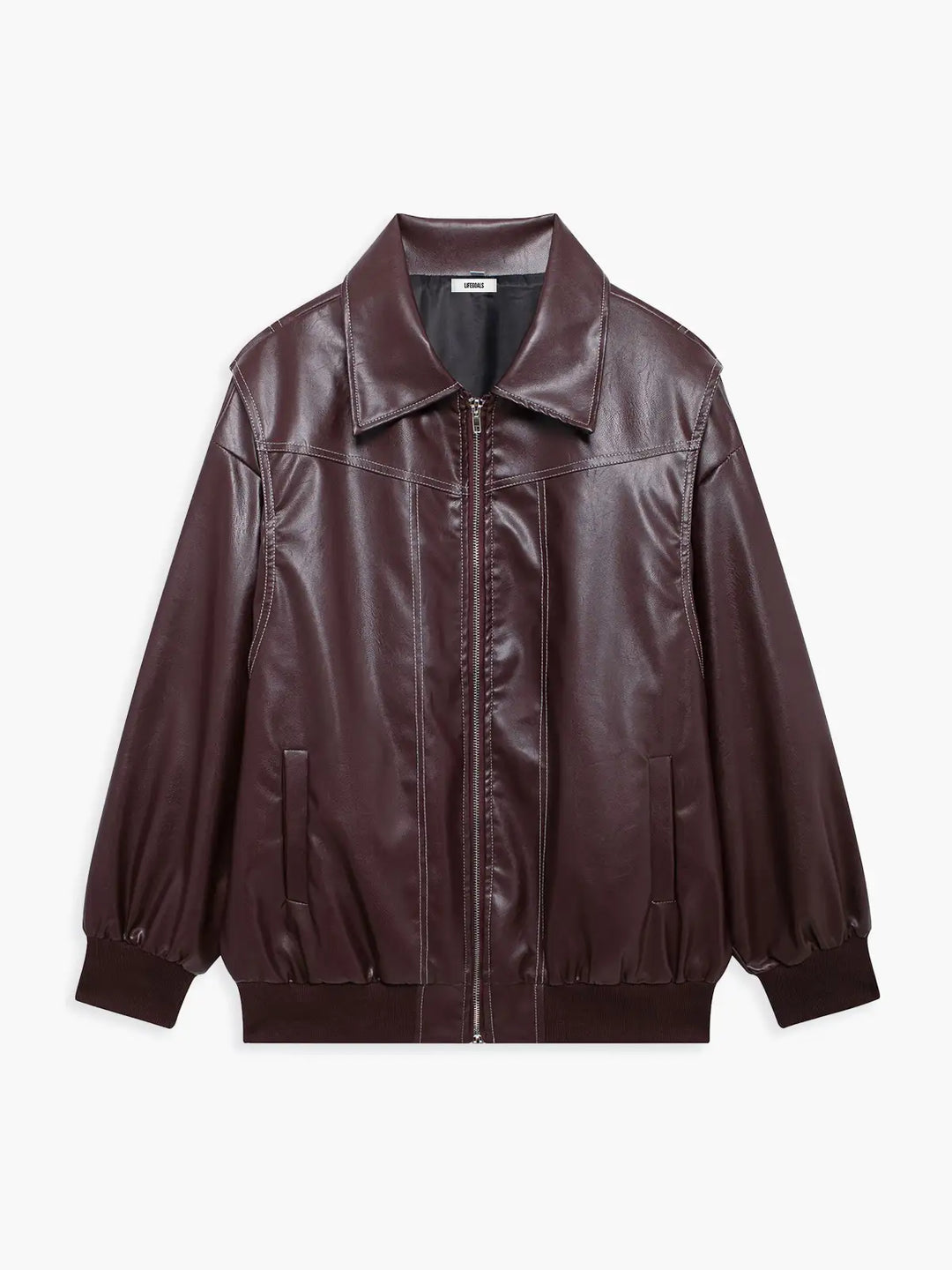 Luvik | Plus Size Kunstlær Bomberjacke