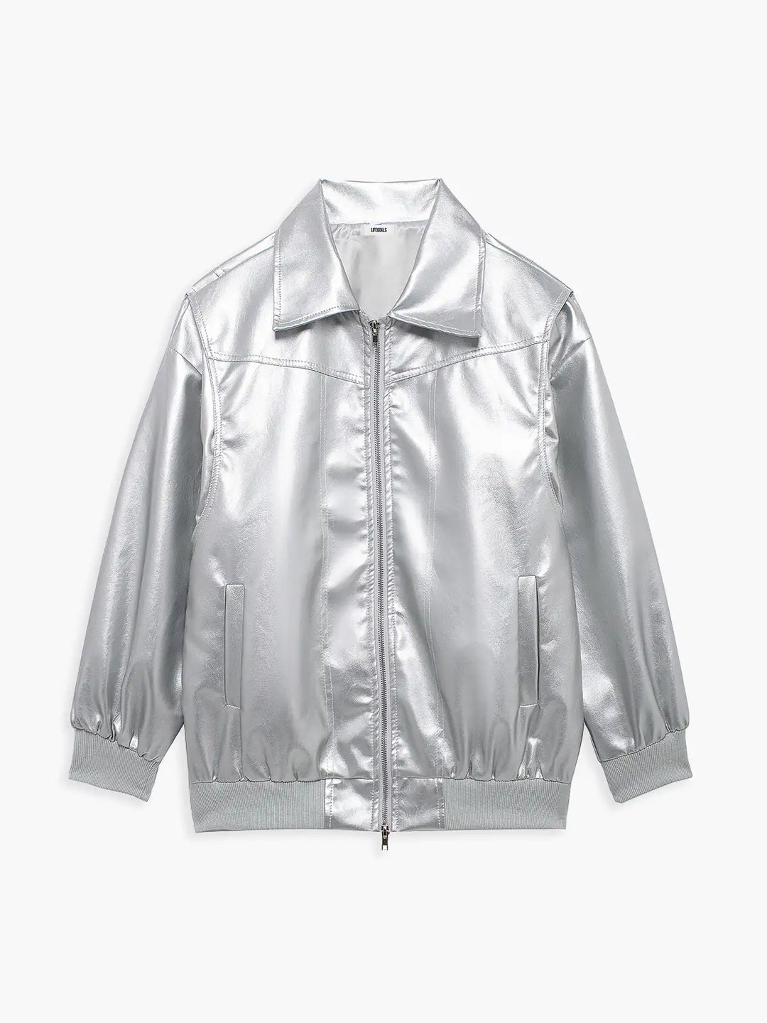 Luvik | Plus Size Kunstlær Bomberjacke