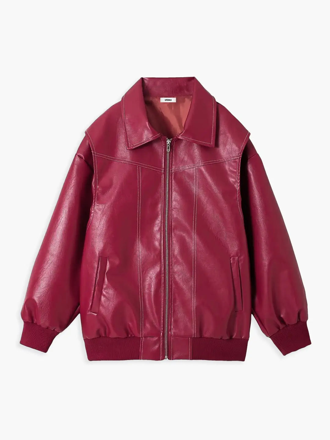 Luvik | Plus Size Kunstlær Bomberjacke