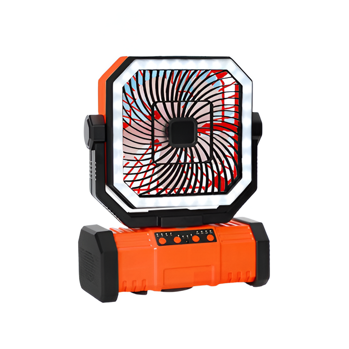 Oppladbar campingvifte med 20000mAh batteri, 4 hastigheter og LED-lanterne | Luvikno