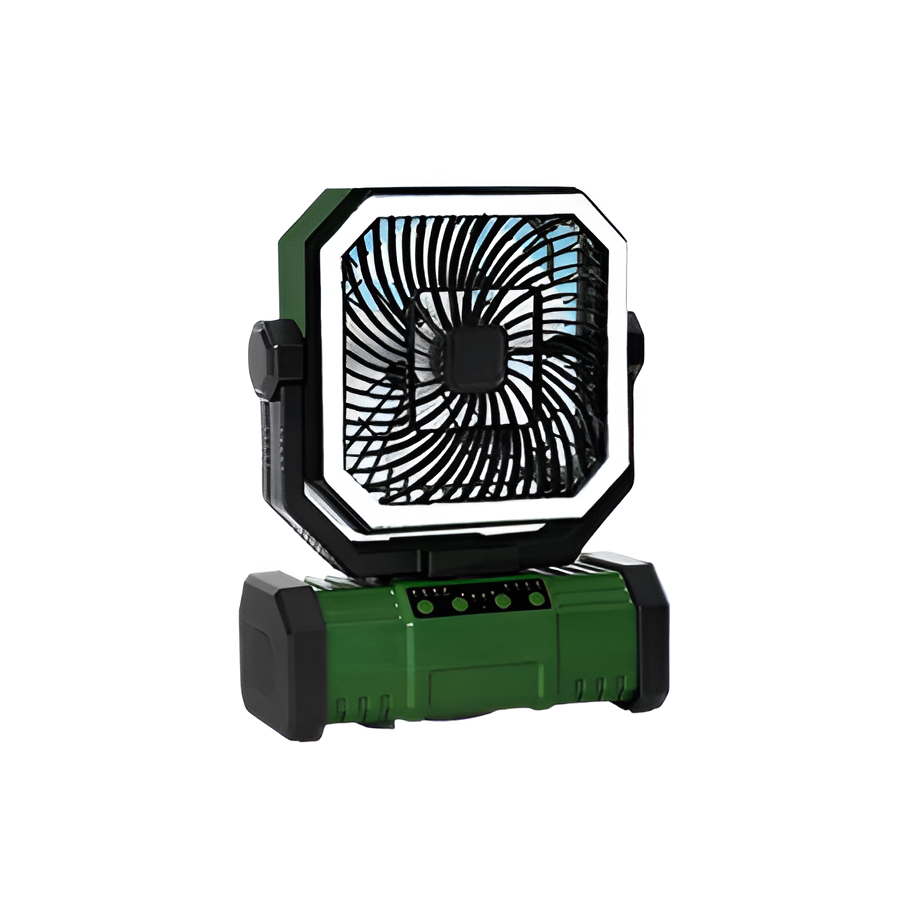Oppladbar campingvifte med 20000mAh batteri, 4 hastigheter og LED-lanterne | Luvikno