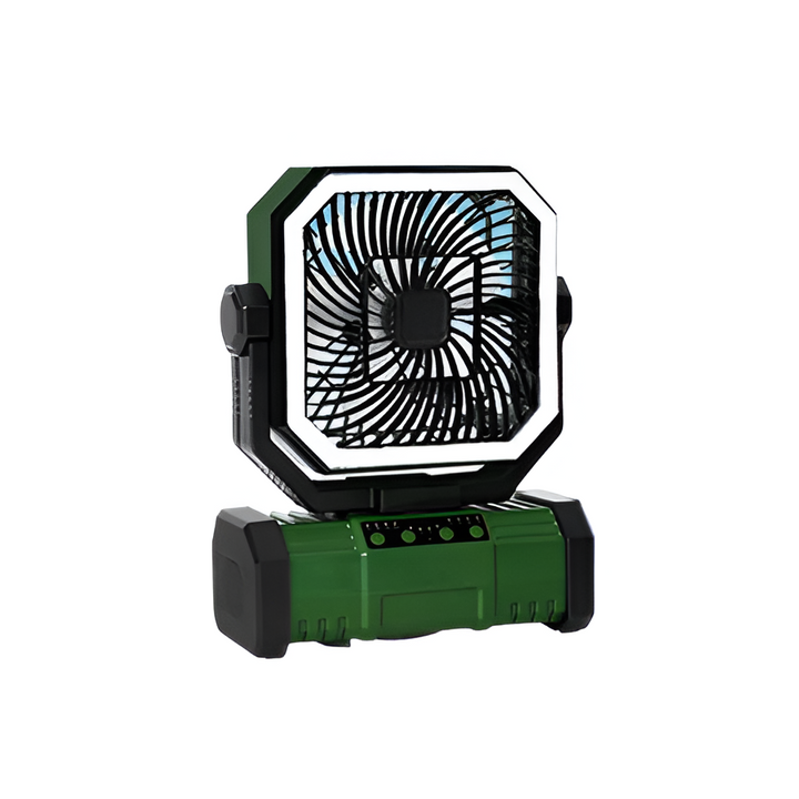 Oppladbar campingvifte med 20000mAh batteri, 4 hastigheter og LED-lanterne | Luvikno